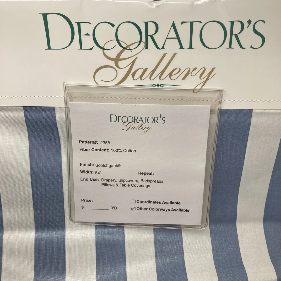 Muestra de tela de tapicería de galería decorativa panel de 26" 100 % algodón a rayas 2358 Foto 2 de 4