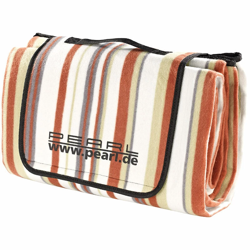 PEARL Fleece-Picknick-Decke 200 x 175 cm, wasserabweisende Unterseite - Bild 2 von 4