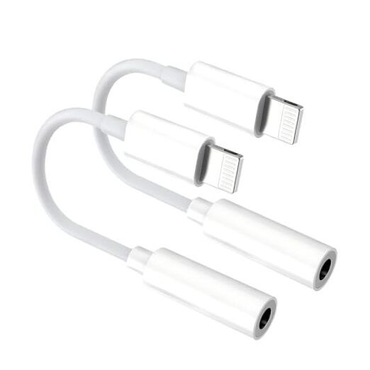 [Apple MFi Certified] Lightning to 3.5 mm Headphone Jack Adapter for 2 Pack