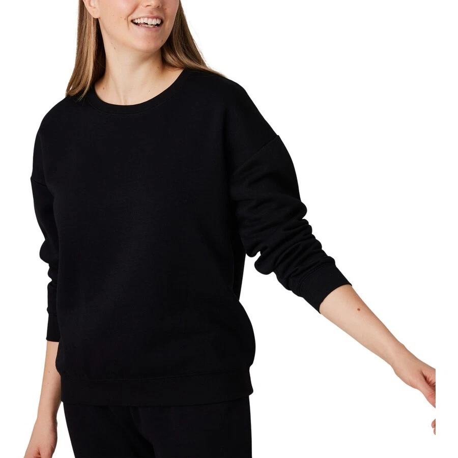 Brilliant Basics Women's Fleece Crew Neck Sweater - Black - Size Small