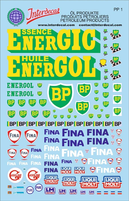 Produits Pétroliers 01 1/43 Décalcomanies 120x85mm INTERDECAL