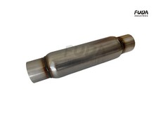3.0 Inletoulet Stainless Steel Exhaust Muffler 17 Length 4 Round Body 3.0 Inletoulet Stainless Steel Exhaust Muffler 17 Length 4 Round Body