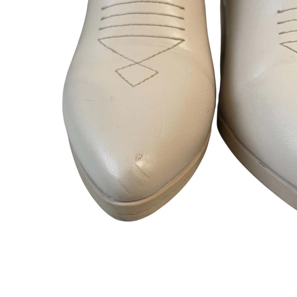 Botas vaqueras occidentales blancas Soda para mujer talla 8 punta punta tacón bloque Y2K Rodeo Foto 3 de 4