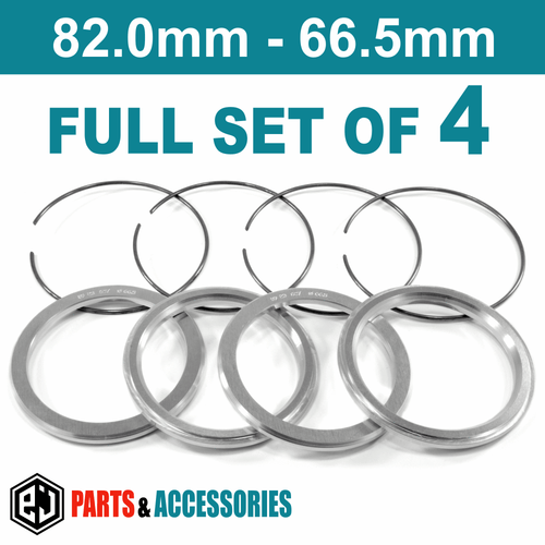 82.0-66.5 Spigot Rings Hub Rings FULL SET aluminium spacers rings for BBS wheels - Picture 5 of 6