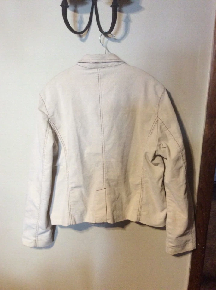 女式 Gap 弹力灯芯绒夹克象牙色 16 码 — 第 3/4 张图片