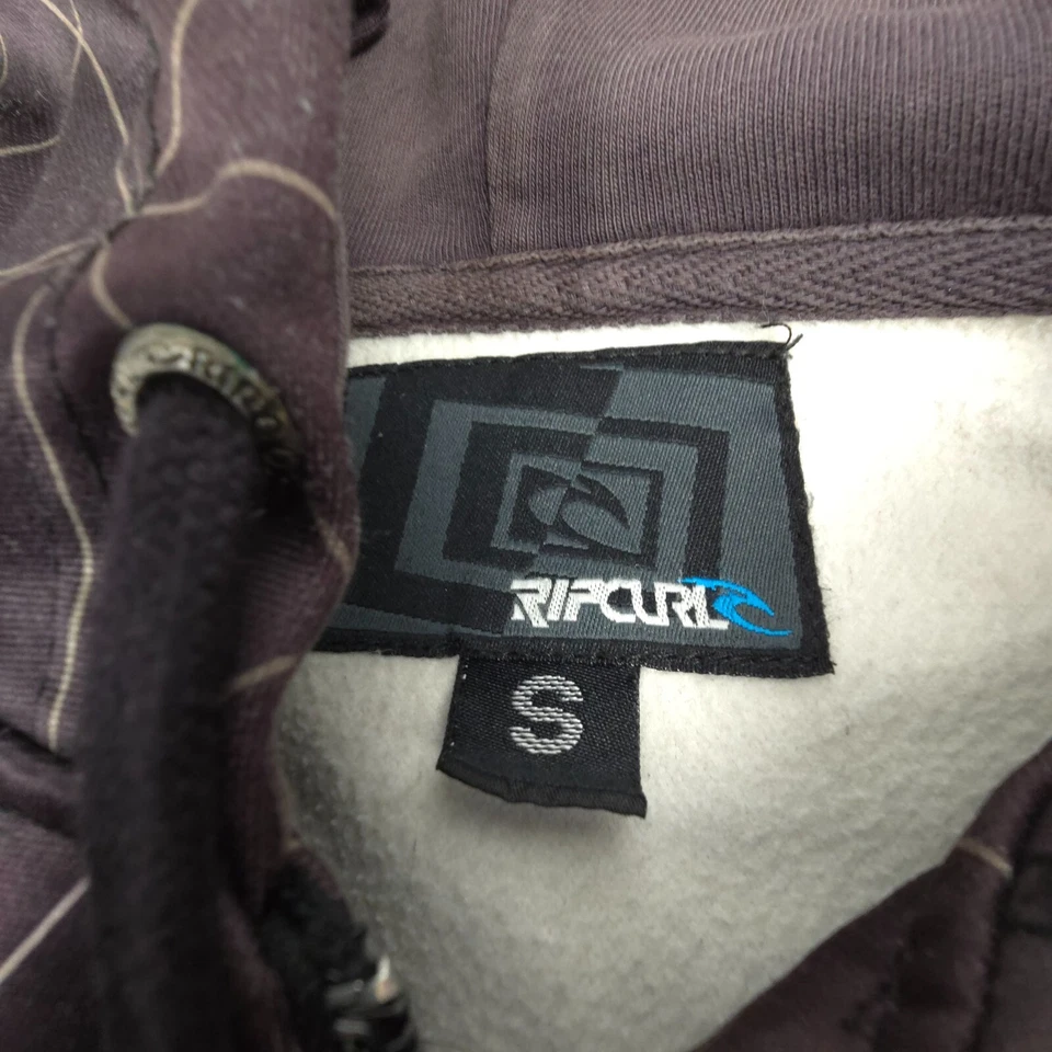 Rip Curl Jumper Mens SMALL Black Long Sleeve Full Zip Hooded Fleece Warm Size S - Image 3 of 4