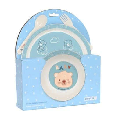 Bärchen 4.tlg Kindergeschirr Set Baby Geschirr BPA FREI Essgeschirr Geschenkset - Bild 1 von 4