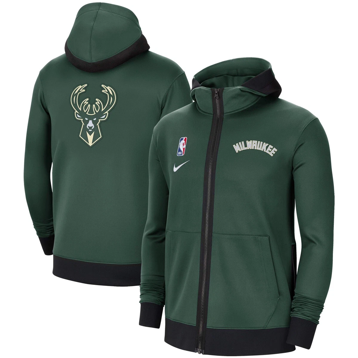 NBA Milwaukee Bucks Nike Authentic Showtime Therma Flex Full-Zip Hoodie