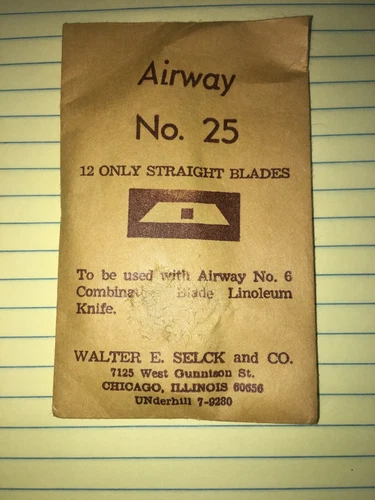 Gundlach # 25 Airway Vinyl Flooring Straight Knife Blades, 12 Pcs