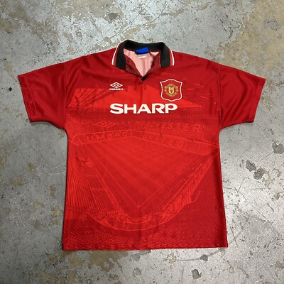 ウェア MANCHESTERUNITED soccer uniform1995 XL Soccer Jersey Adult XL Manchester United 1995 96 Football