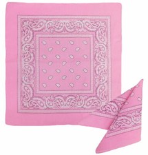 One Dozen 100 Cotton Light Pink Cowboy Paisley Double Sided Bandana Size 22X22