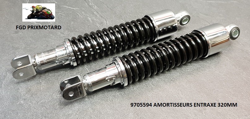 Amortisseurs moto 320mm oeil/U pour Kawasaki | Suspension arrière noire
