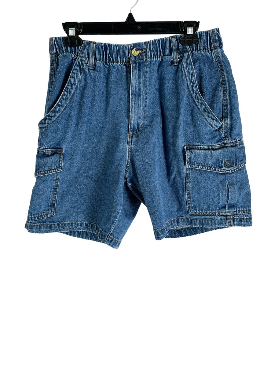 Scadia Woods Cargo Denim Blue Jean Shorts Men 34