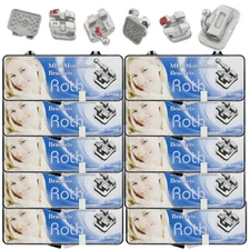 10 Kit Dental Orthodontic Brackets Mini Roth 022 Braces With 1st Molar Tubes 6-6