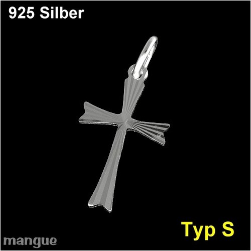 Kreuz Anhänger Kommunion Taufe Konfirmation 925 Silber auf Wunsch mit Kette - Bild 19 von 20