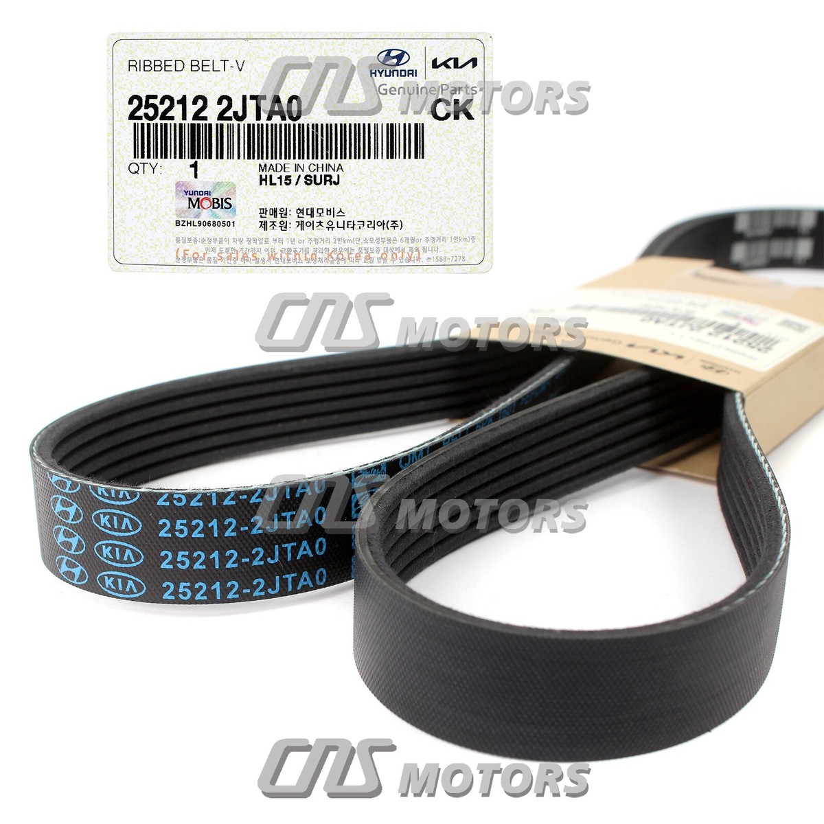 ✓GENUINE✓ Serpentine Ribbed V-Belt for 21-23 Elantra 22-23 Kona