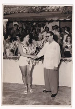 CUBAN BEAUTY PAGEANT MISS HIGH SOCIETY CLUBS WINNER CUBA 1950s VTG Photo Y 391