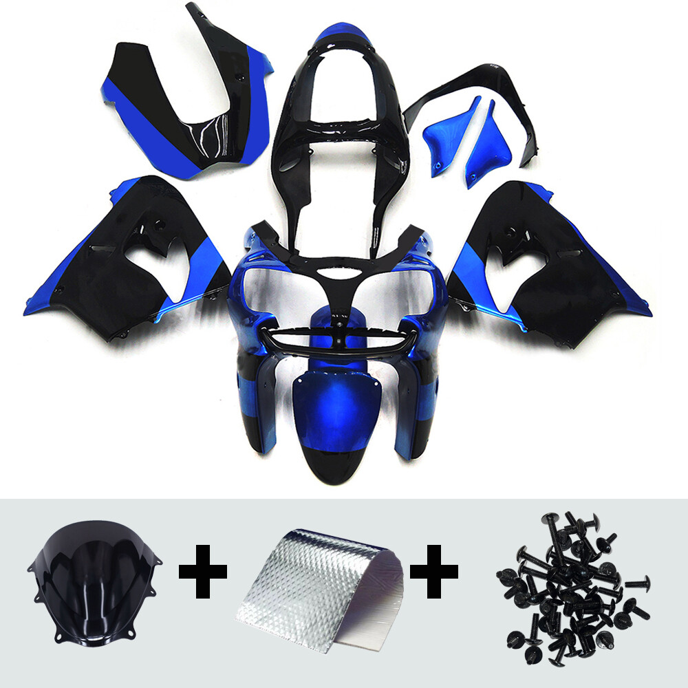 その他 R Injection Black Blue Fairings for Kawasaki ZX9R 2000 2001 ZX