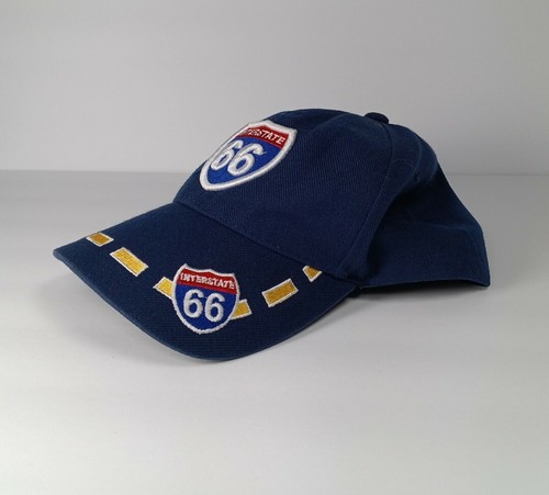 Interstate Route 66 Hat Navy Blue Adjustable Strap Cap One Size - Picture 2 of 6