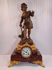 Antique FRENCH Victorian Clock by AD. MOUGIN: Statue by BRUCHON 1880: ON SALE!!!