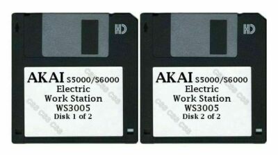 Akai S5000 / S6000 Set of Two Floppy Disks Electric Work Station WS3005