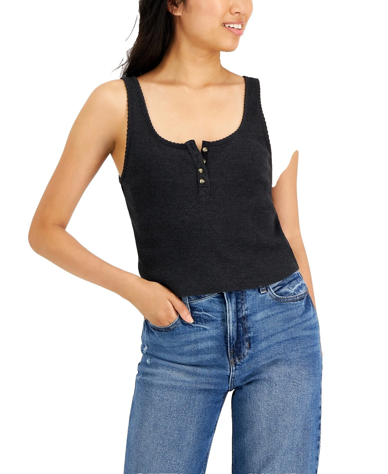 Lucky Brand Cotton Blend Black Tops for Women