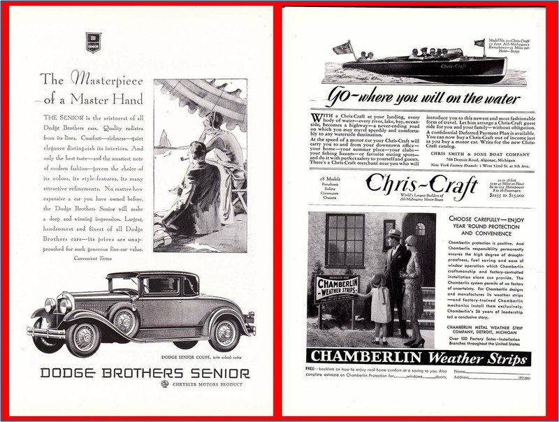 1929 Dodge Brothers Senior Coupe Sedan Chris-Craft All Mahogany Boats - Print Ad