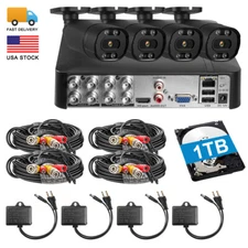 8CH DVR 4PCS 2MP Cameras System Kit 24/7 Recording Motion Alerts Easy Setup