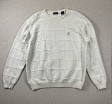 IZOD Men s Size Large 100 Cotton Knit Casual Sweater In Ivory/white Color