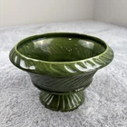 Vintage MCM Haeger USA Pedestal Footed Pot Planter Green Art Pottery 5.75" Tall