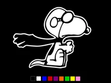 SNOOPY AVIATOR Peanuts Vinyl Decal Wall Car Window Sticker CHOOSE SIZE COLOR