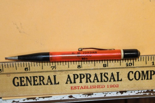 Vintage Mechanical Pencil C. M. Jordan Conoco Nth Lander Wyoming Redipoint
