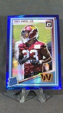 2025 Panini Donruss Optic Trey Amos Rated Rookie #267 Blue Hyper Prizm (RC)