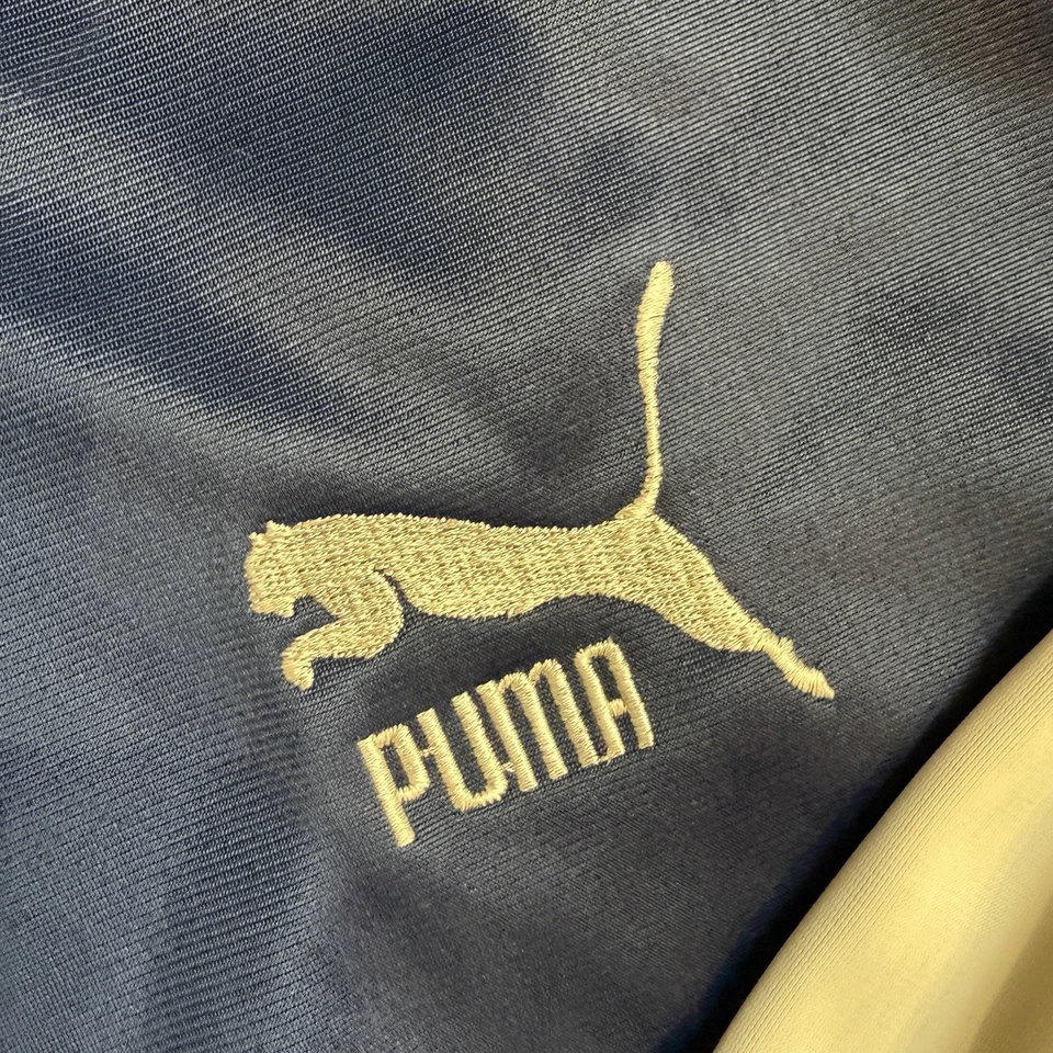 Chándal Puma de nailon brillante vintage años 80 para hombre talla M azul marino y blanco Foto 3 de 4