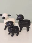 Vintage Fisher Price Little People Hex Screw Black Sheep Pig White Sheep Barn