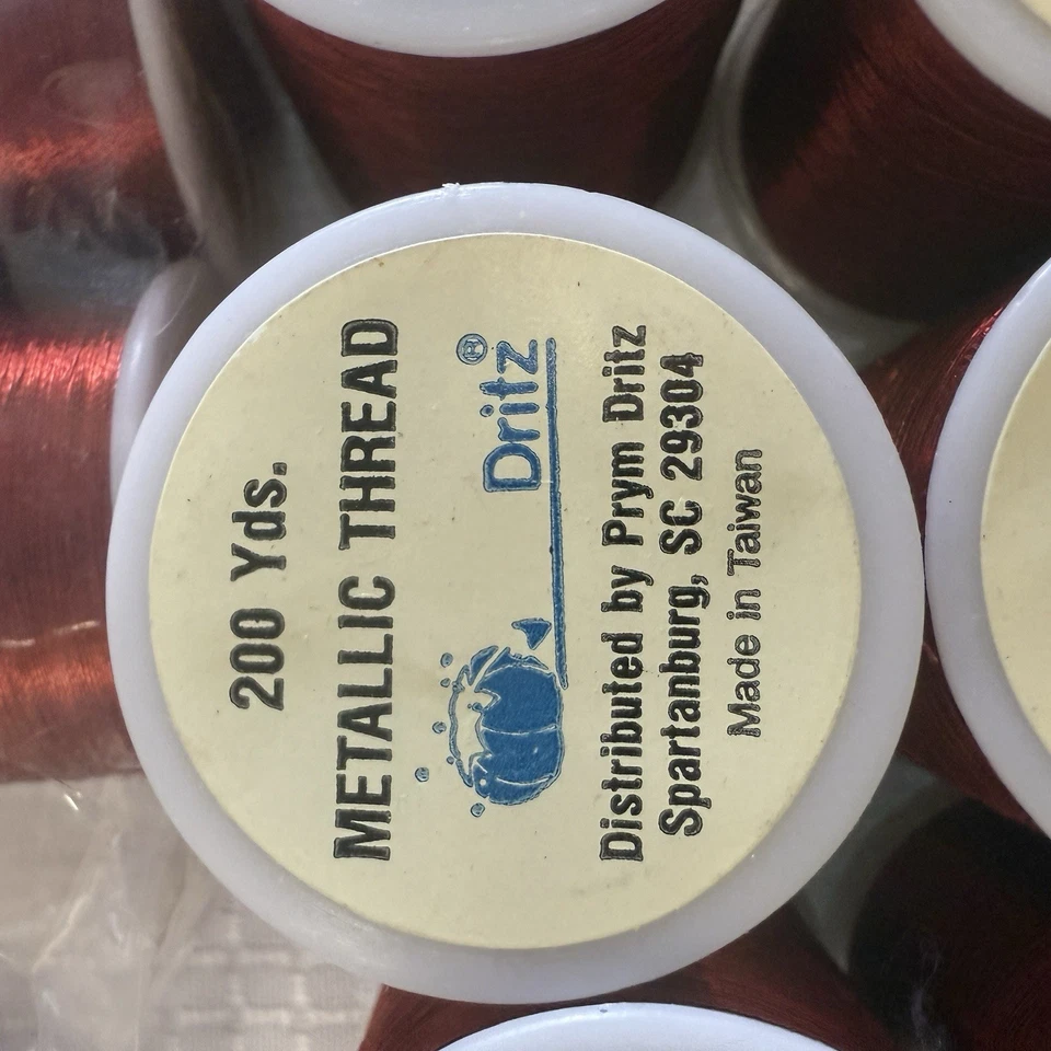 23 Spools Vintage Dritz Metallic Thread Red New 200 Yards Each Spool Sewing - Image 2 of 2