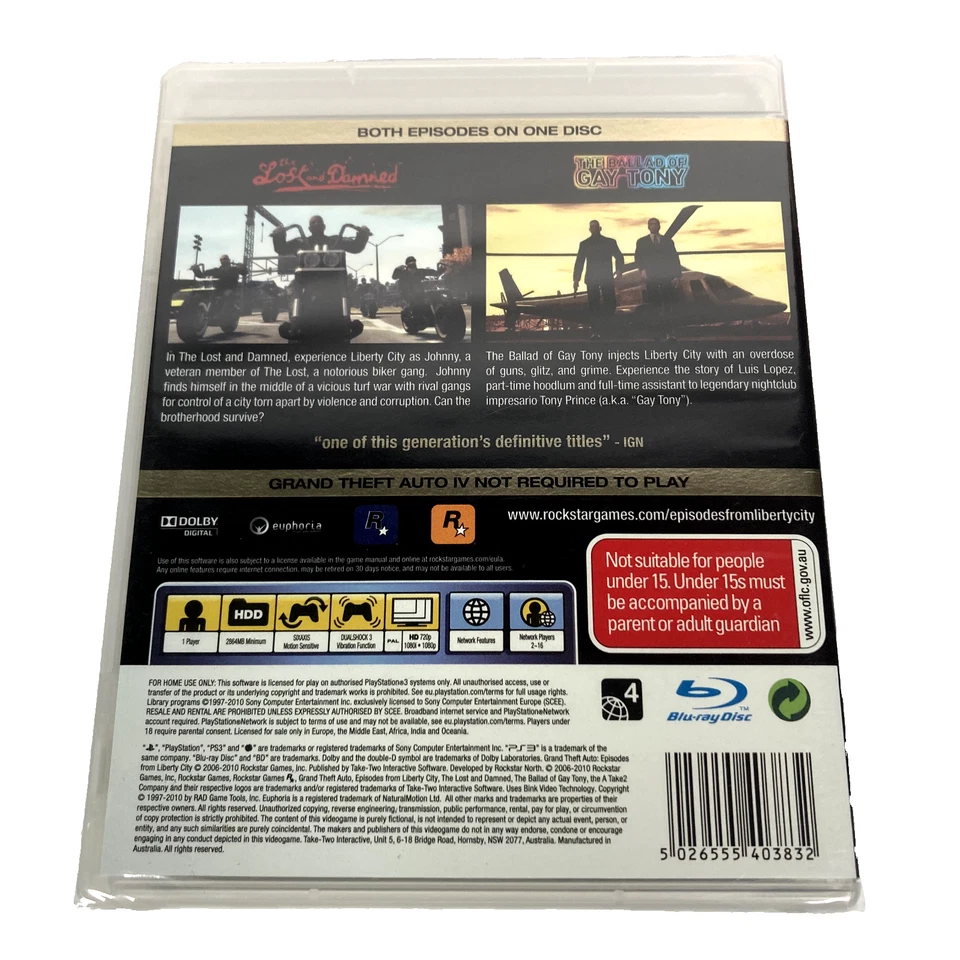 Grand Theft Auto Episodes From Liberty City PS3 PlayStation 3 2010 New & Sealed - Image 2 of 4