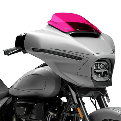 Parabrezza anteriore rosso rosa adatto per Harley Street Glide FLHX 2024-25 - Foto 5 di 11