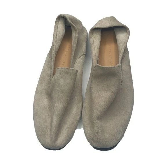 Mocasines sin cordones Zara Trafaluc de cuero gamuza beige natural Foto 2 de 4