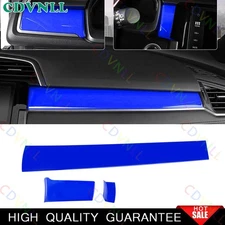 For Honda Civic 10th 2016-2021 Bright Blue Central Console Dashboard Panel Strip
