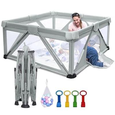 Grille de course pour bébé pliable - 120 x 120 x 68 cm - Photo 1/3