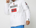 GEOGRAPHICAL NORWAY Anorak Building - Damen Parka Jacke 38/40 weiß Dunkelgrau