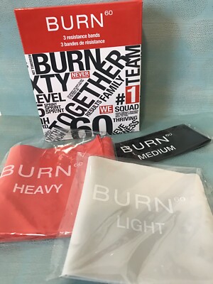 Burn 60 Set of Resistance Bands, New in Box FabFitFun Exercise