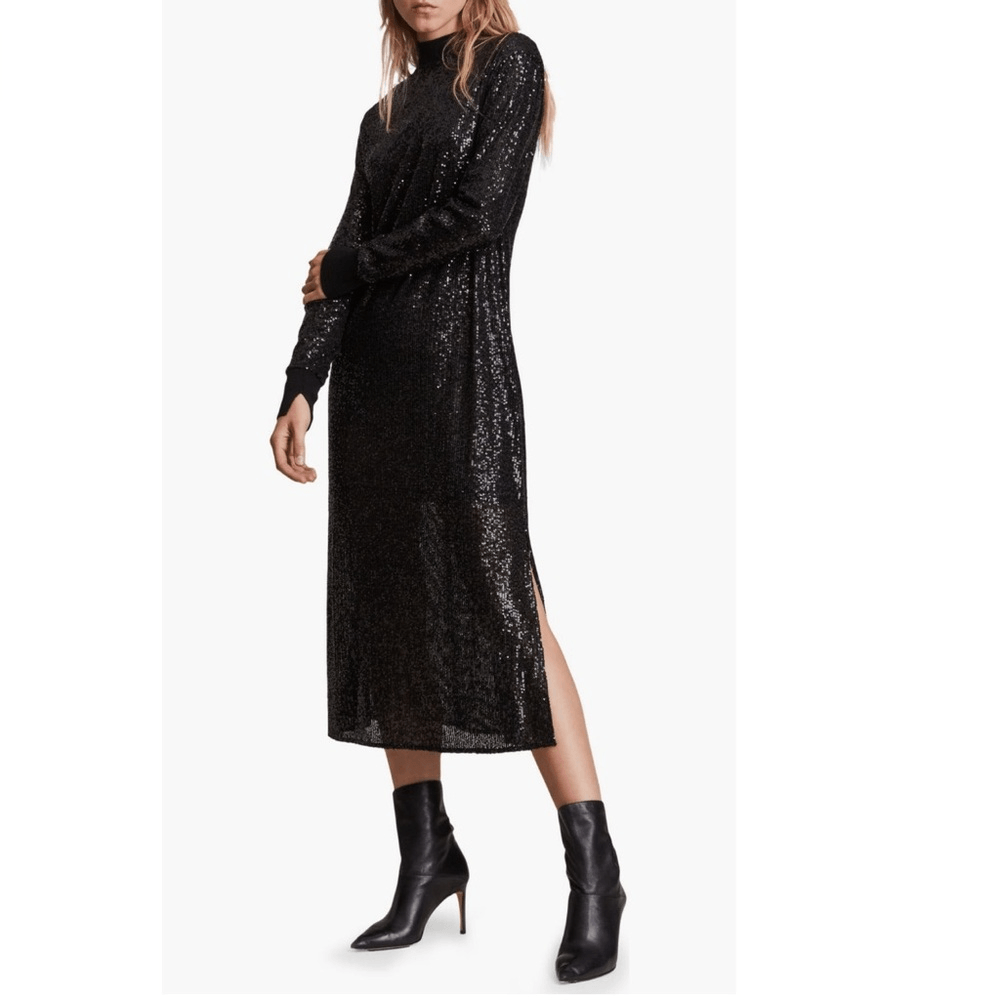black dress with slits on the side Romy Chain Strap Slit Maxi Dress Black | Dresses