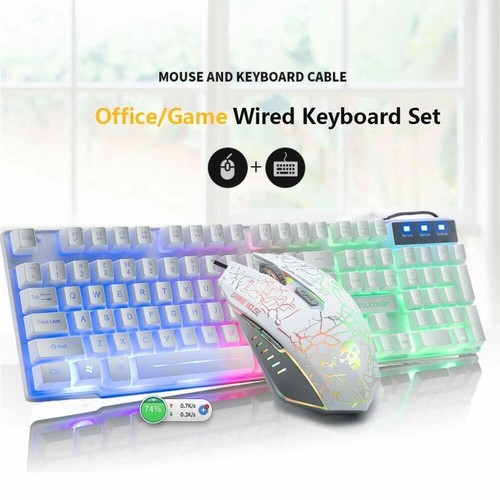 Wired Mechanical Feel Keyboard and Mouse Combo LED Anti-ghosting Keys 2400DPI - Picture 4 of 6
