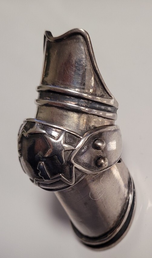 VINTAGE ARMOR RING SILVER リング シルバー 825 Sterling Silver .825 Signed Ring Band Spins Size 9.25 Unique