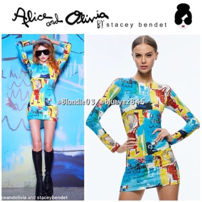 Alice + Olivia x Basquiat  Delora  mini dress 10 NWT