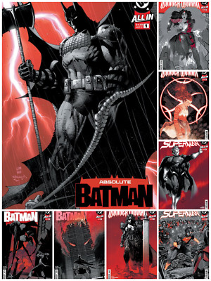 ABSOLUTE BATMAN, WONDER WOMAN, & SUPERMAN RED CVR PRINTINGS LOT OF 8 DC 2025