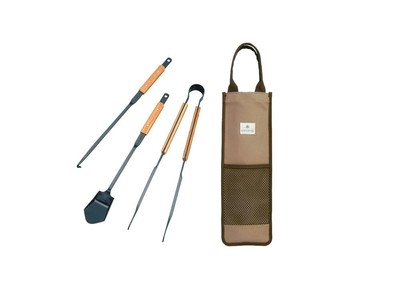 Snow Peak Bonfire Tool Set Pro Steel Storage Case N-024 black