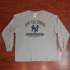 Vtg NY Yankees Logo Athletic Shirt Size XL Y2K Made In USA